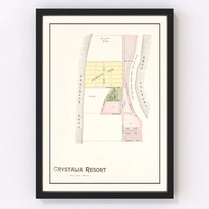 Vintage Map of Crystalia Resort, Michigan 1901