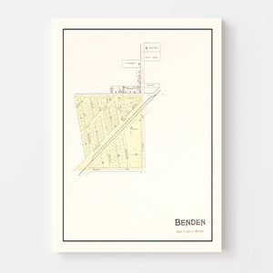 Vintage Map of Benden, Michigan 1901