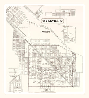 Vintage Map of Byesville, Ohio 1902