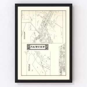 Vintage Map of Fairview, Ohio 1902