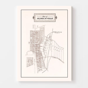 Vintage Map of Senecaville, Ohio 1902