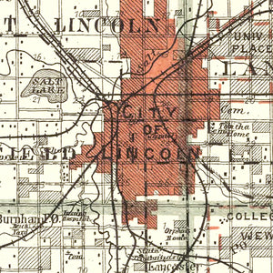 Vintage Map of Lancaster County, Nebraska 1903