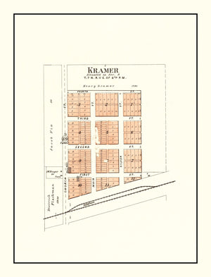 Vintage Map of Kramer, Nebraska 1903
