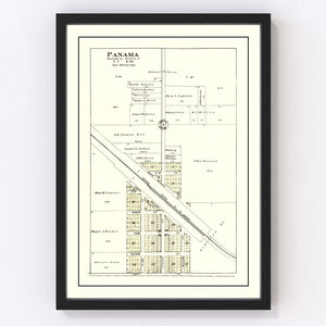 Vintage Map of Panama, Nebraska 1903