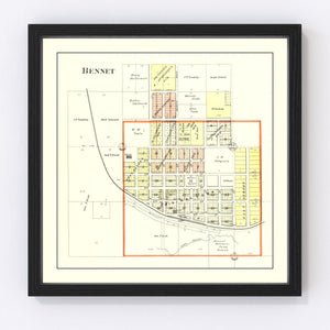 Vintage Map of Bennet, Nebraska 1903