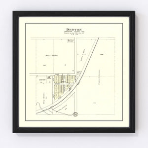 Vintage Map of Denton, Nebraska 1903
