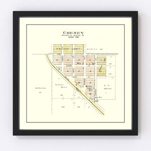 Vintage Map of Cheney, Nebraska 1903
