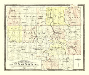 Vintage Map of Saint Clair County, Missouri 1903