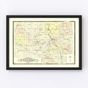 Vintage Map of Saint Clair County, Missouri 1903
