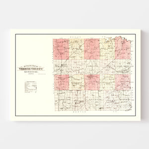 Vintage Map of Vernon County, Missouri 1903
