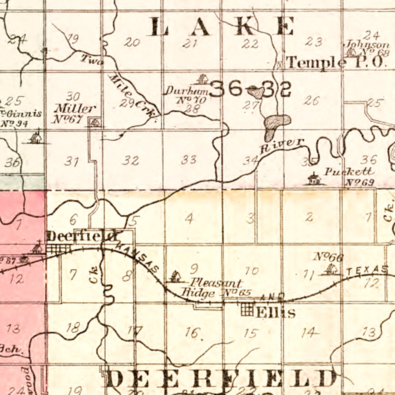 Vintage Map of Vernon County, Missouri 1903