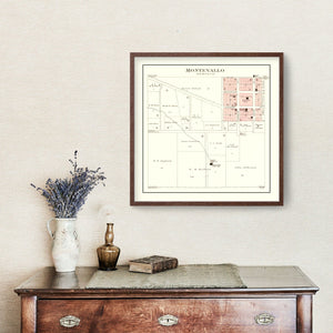 Vintage Map of Montevallo, Missouri 1903