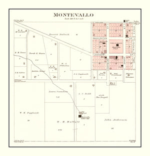 Vintage Map of Montevallo, Missouri 1903