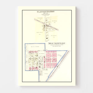 Vintage Map of Moundville, Missouri 1903
