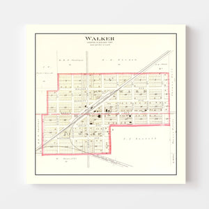 Vintage Map of Walker, Missouri 1903