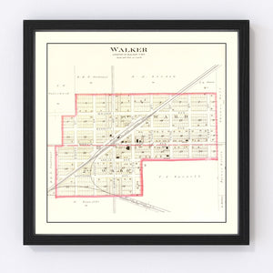 Vintage Map of Walker, Missouri 1903