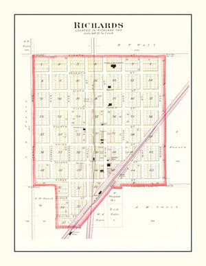 Vintage Map of Richards, Missouri 1903