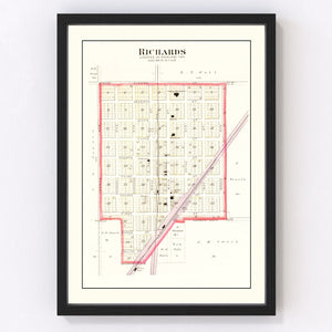 Vintage Map of Richards, Missouri 1903