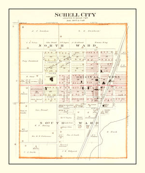 Vintage Map of Schell City, Missouri 1903