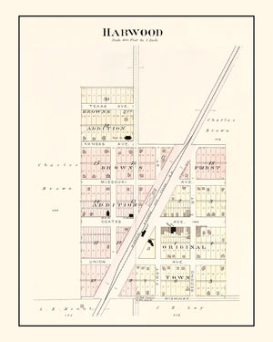 Vintage Map of Harwood, Missouri 1903