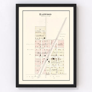 Vintage Map of Harwood, Missouri 1903