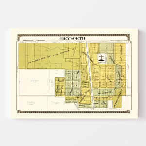 Vintage Map of Plano, Illinois 1903