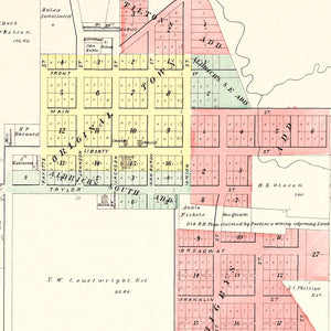 Vintage Map of Newark, Illinois 1903