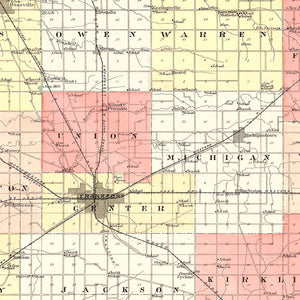 Vintage Map of Clinton County, Indiana 1903