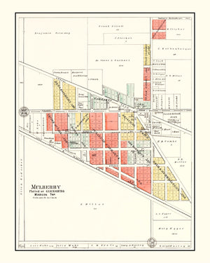 Vintage Map of Mulberry, Indiana 1903