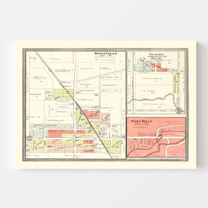 Vintage Map of Rossville, Indiana 1903