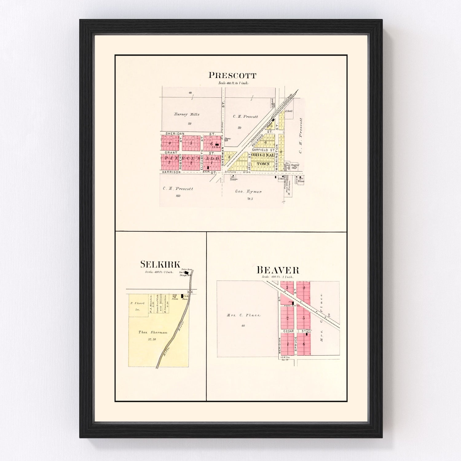 Vintage Map of West Branch, Michigan 1903