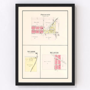 Vintage Map of West Branch, Michigan 1903