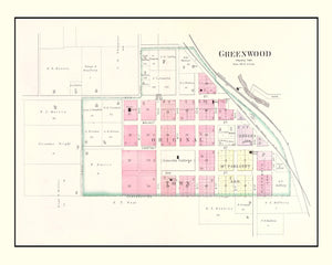 Vintage Map of Greenwood, Missouri 1904
