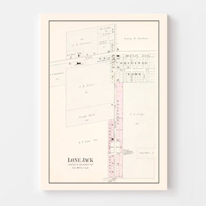 Vintage Map of Lone Jack, Missouri 1904