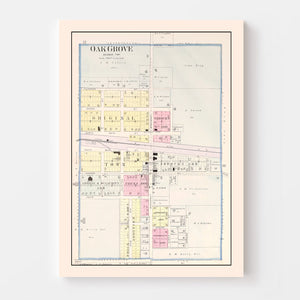 Vintage Map of Oak Grove, Missouri 1904