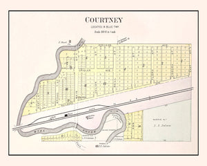Vintage Map of Courtney, Missouri 1904