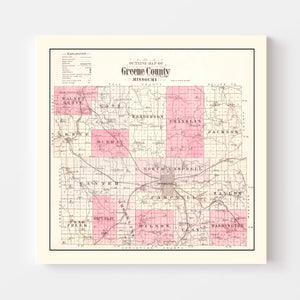 Vintage Map of Greene County, Missouri 1904