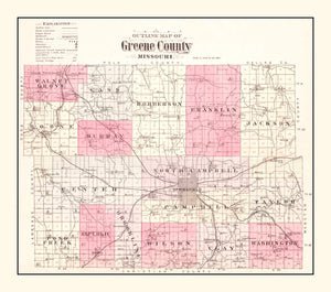Vintage Map of Greene County, Missouri 1904