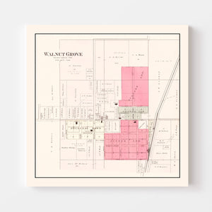 Vintage Map of Walnut Grove, Missouri 1904