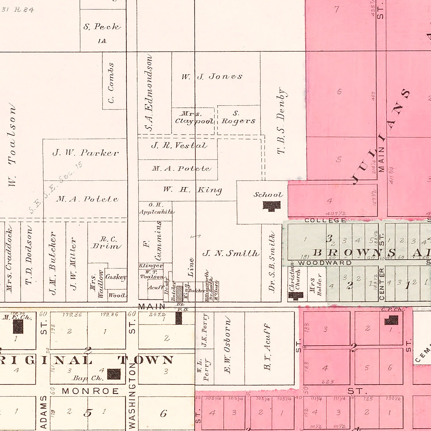 Vintage Map of Walnut Grove, Missouri 1904