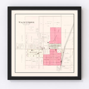 Vintage Map of Walnut Grove, Missouri 1904