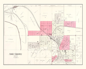 Vintage Map of Ash Grove, Missouri 1904