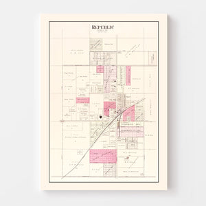 Vintage Map of Republic, Missouri 1904
