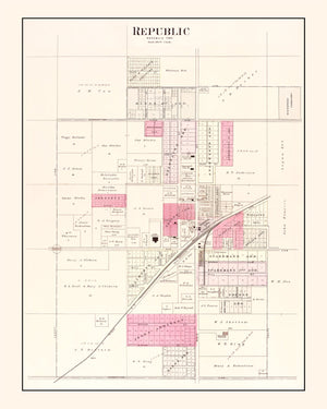Vintage Map of Republic, Missouri 1904