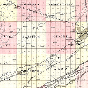 Vintage Map of Hall County, Nebraska 1904