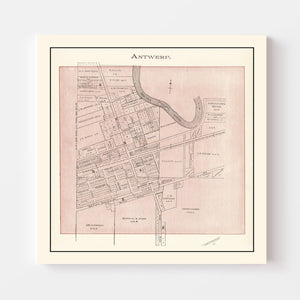 Vintage Map of Antwerp, Ohio 1905
