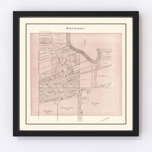 Vintage Map of Antwerp, Ohio 1905