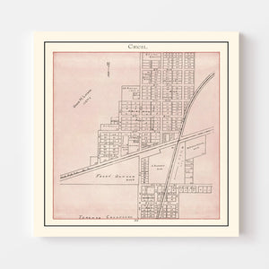 Vintage Map of Cecil, Ohio 1905