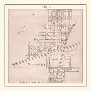 Vintage Map of Cecil, Ohio 1905