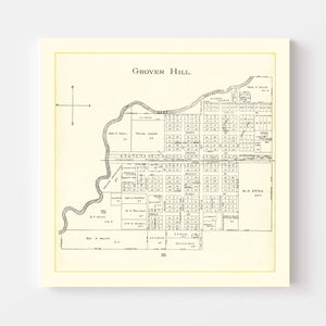 Vintage Map of Grover Hill, Ohio 1905